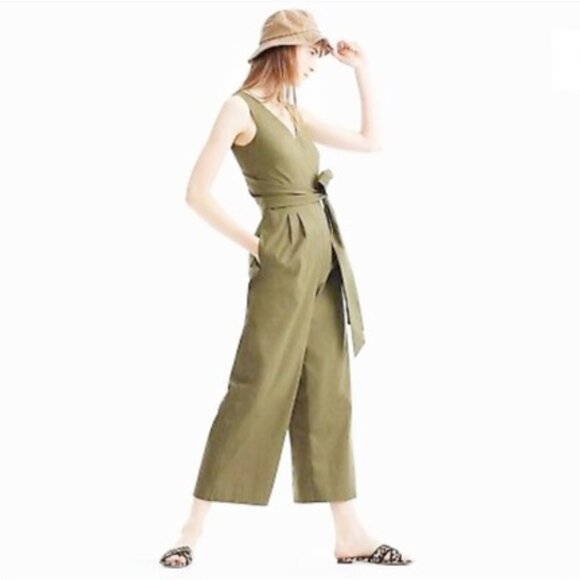 J. Crew Dressy Olive Green Jumpsuit Size 8 - Picture 8 of 8
